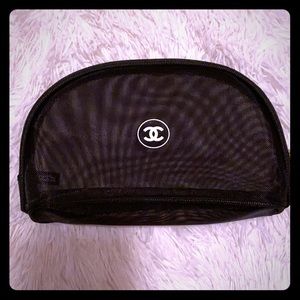 Authentic mesh Chanel zip cosmetic bag